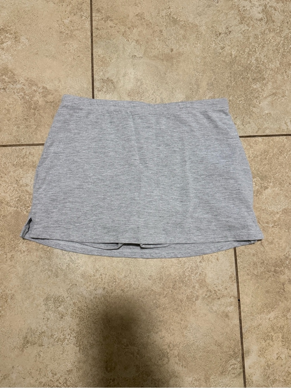 Women’s Gray Jersey Mini Skirt With Shorts built in!